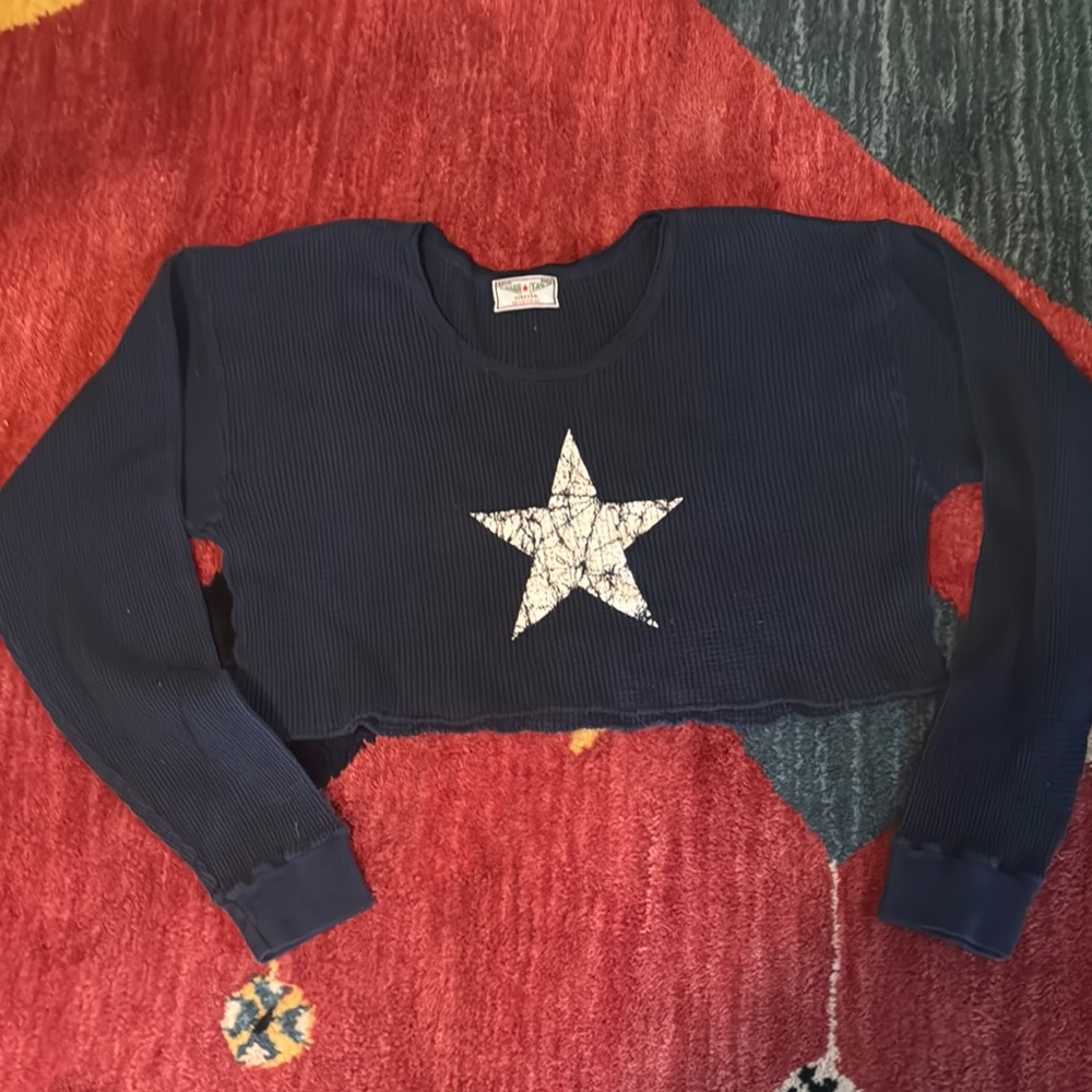 Vintage Hard Tail Cropped Long Sleeve Thermal Tee Shirt